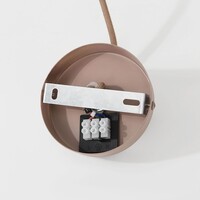 Taklampa Stefina med tygskärm - beige och taupe