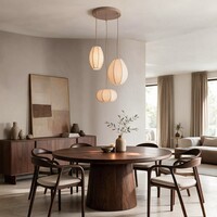 Taklampa Jelina med 3 linneskärmar - taupe