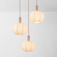 Taklampa Silvia med 3 tygskärmar - taupe