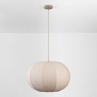Taklampa Stefia med stor beige linneskärm - taupe