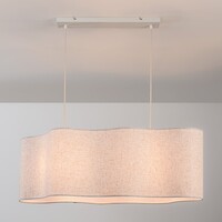 Pendellampa Hirom med två lampor - beige med linneskärm
