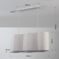 Pendellampa Hirom med två lampor - beige med linneskärm