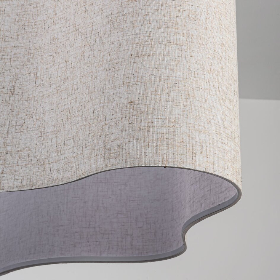 Pendellampa Hirom med två lampor - beige med linneskärm
