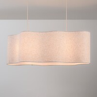 Pendellampa Hirom med två lampor - beige med linneskärm