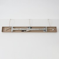 Hänglampa Odinda med 3 räfflade bärnstensfärgade glasskärmar - beige