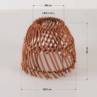 Lampskärm till ljusslinga i mörk träfärgad rottinglook