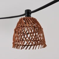 Lampskärm till ljusslinga i mörk träfärgad rottinglook