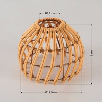 Skärm till ljusslinga i ljus träfärgad rottinglook