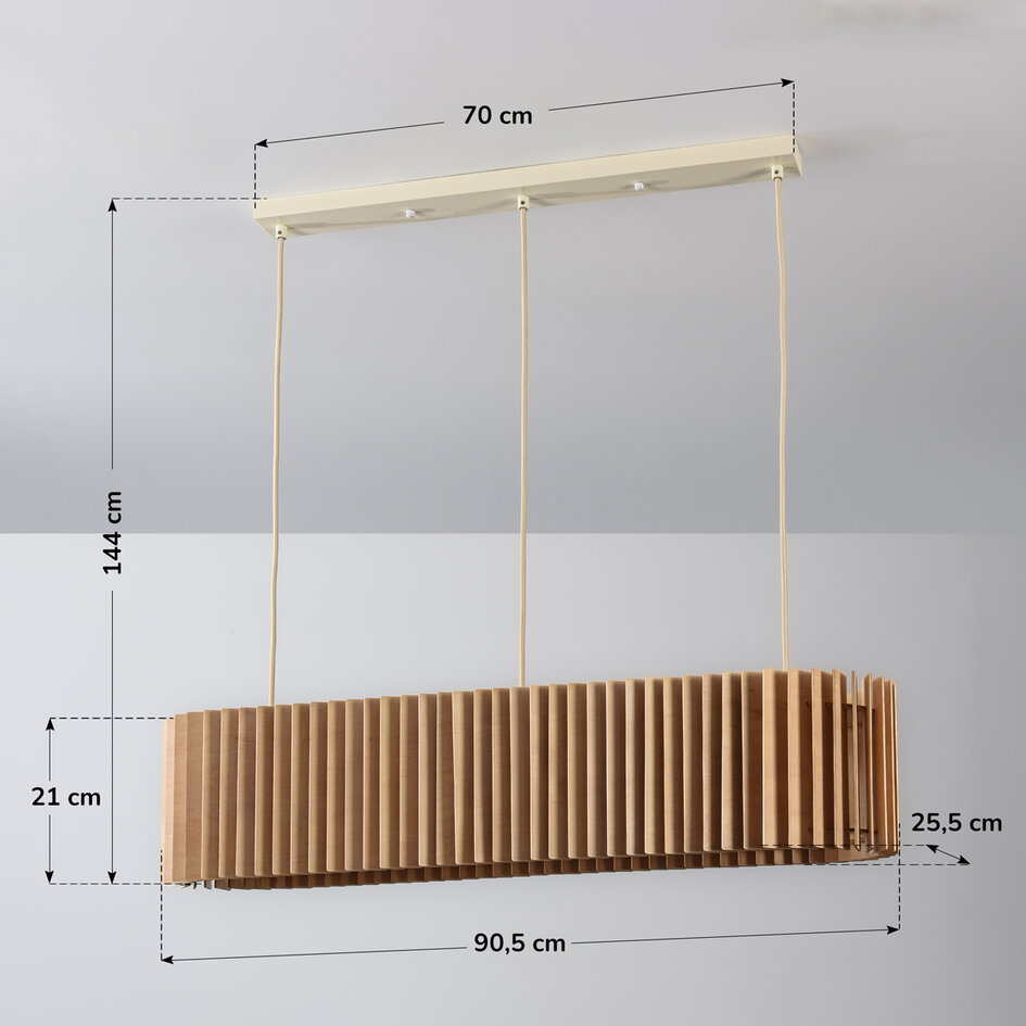 Pendellampa Hema med träskärm - natur