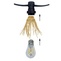 Ljusslingeset inklusive skärmar i ljus naturlig rottinglook, tillgängligt med olika LED-lampor