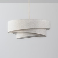 3-lågig taklampa Nerai - beige med linneskärmar i flera lager