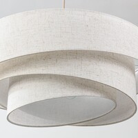 3-lågig taklampa Nerai - beige med linneskärmar i flera lager