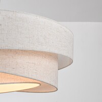 3-lågig taklampa Nerai - beige med linneskärmar i flera lager