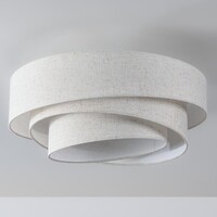 3-lågig taklampa Neroi - beige med skiktade linneskärmar