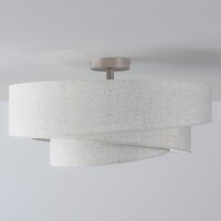 3-lågig taklampa Neroi - beige med skiktade linneskärmar