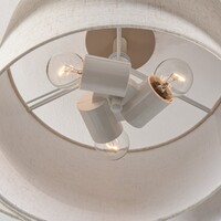 3-lågig taklampa Neroi - beige med skiktade linneskärmar