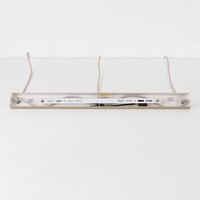 Hanglamp Flari van travertin (natuursteen) met amber glas, 3-lichts in beige