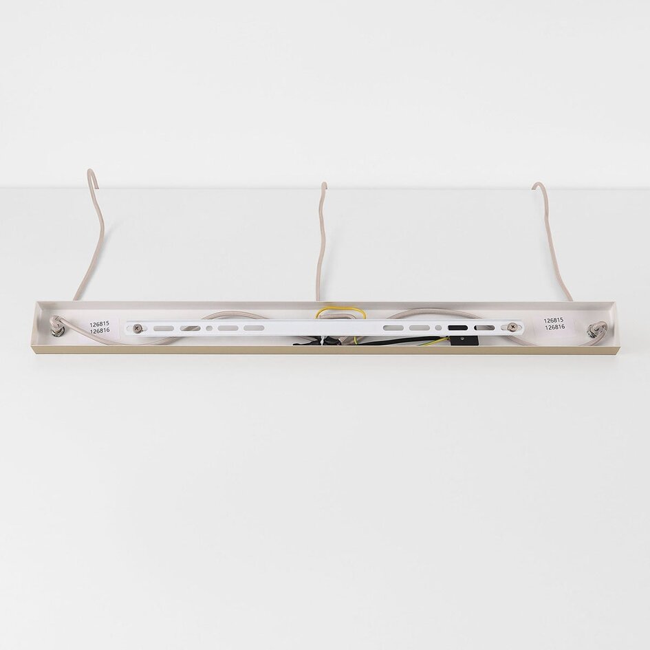 Hanglamp Flari van travertin (natuursteen) met amber glas, 3-lichts in beige