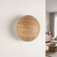 Wandlamp Jawie met travertin (natuursteen)