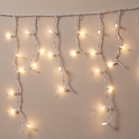 Kopplingsbar istappsbelysning | från 3 meter | 114 LED | varmvit | vit sladd | gummi