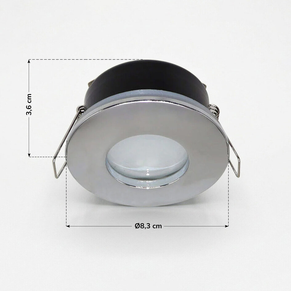 Modern infälld spotlight silver IP44 - Rex