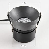 Infälld spotlight Meya 9W med ring 1 - mörkgrå