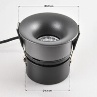 Infälld spotlight Meya 9W med ring 2 - mörkgrå