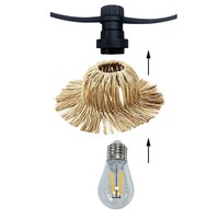 Lampslinga-set med skärmar i handvävd naturjute, finns med olika LED-lampor