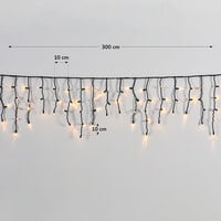 Kopplingsbar istappsbelysning | från 3 meter med 114 LED - varmvit | gummi