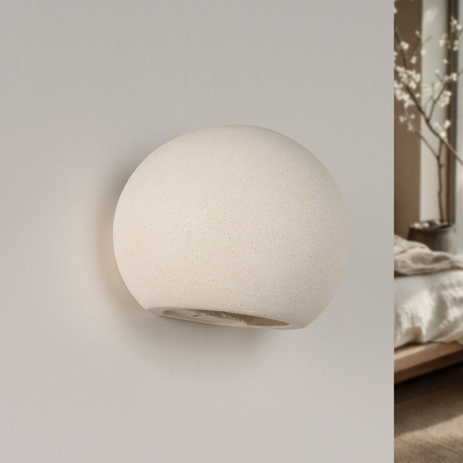 Wabi Sabi wandlamp Bolia van cement - wit
