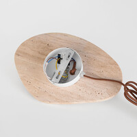 Wandlamp Ketris van travertin met glazen bol
