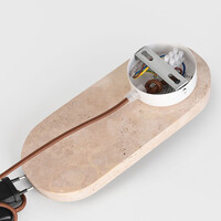 Wandlamp Dorie van travertin met glazen bol