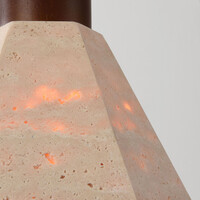 Hanglamp Petra van travertin en hout - bruin