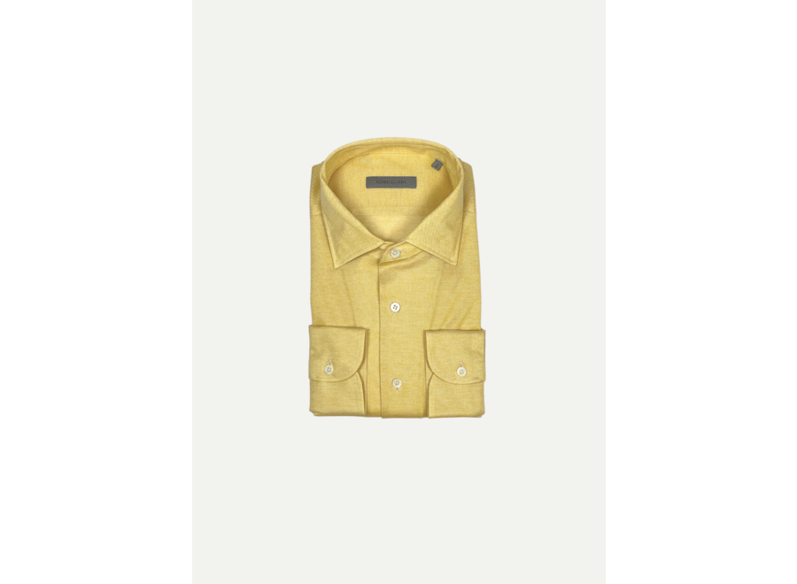 Corneliani - Piqué stretch oxford shirt - Yellow