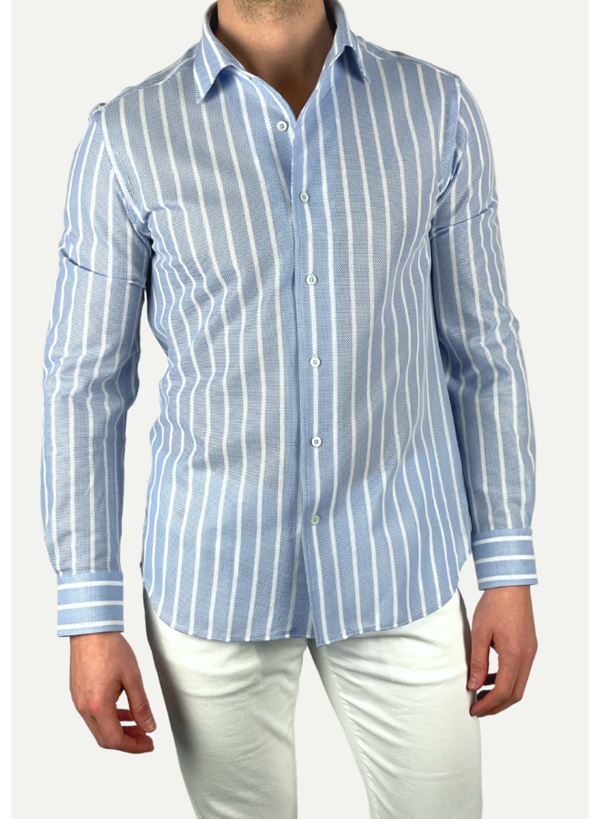 Corneliani - Pinstripe shirt - Light blue