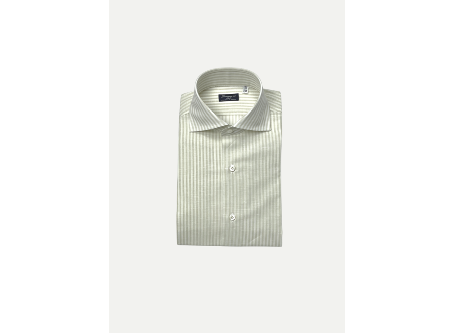 Finamore - Napoli cotton/linen shirt -  Stripes sand