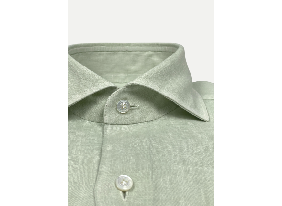 Finamore - Napoli washed linen shirt - Green