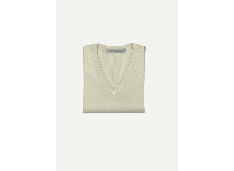 LES HOMMES D'AMSTERDAM - Cotton V-neck - Sand