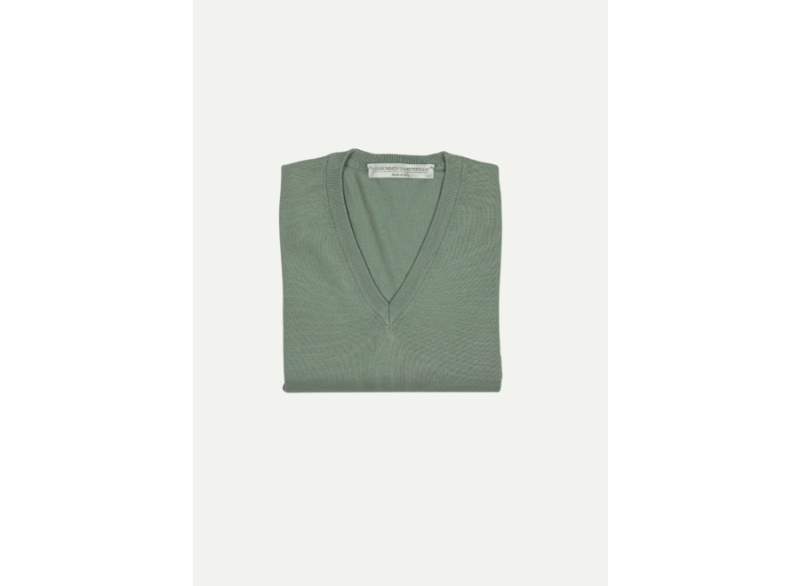 LES HOMMES D'AMSTERDAM - Cotton V-neck - Green