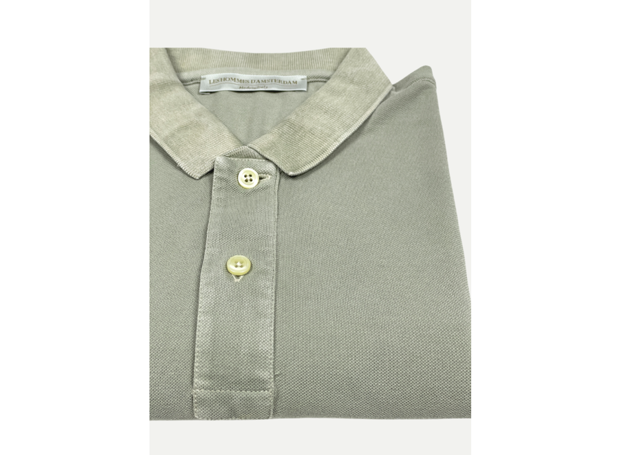 LES HOMMES D'AMSTERDAM - Polo washed cotton - Green