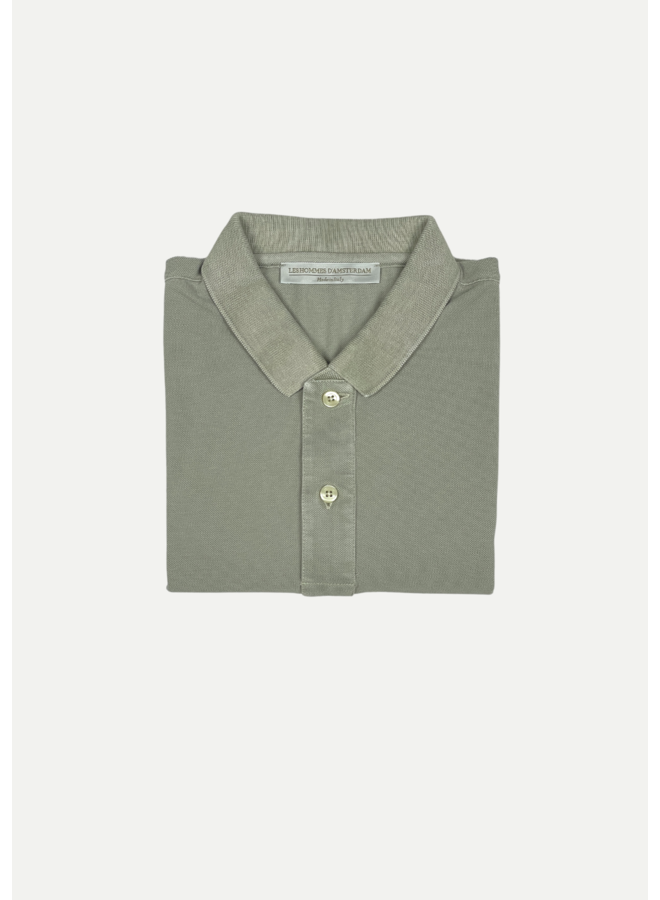 LES HOMMES D'AMSTERDAM - Polo washed cotton - Green