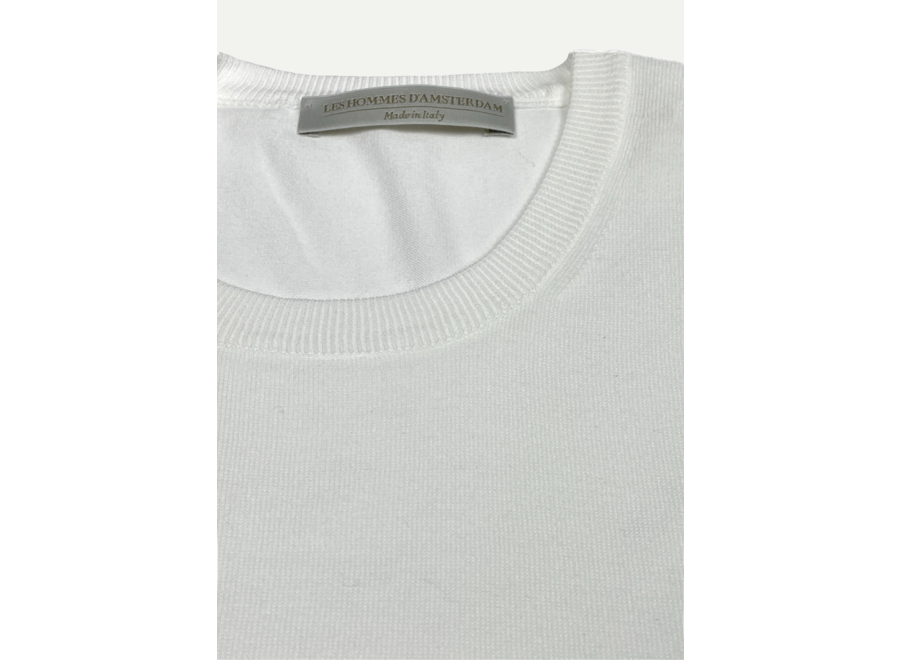 LES HOMMES D'AMSTERDAM - Stretch cotton T-shirt - Off-white