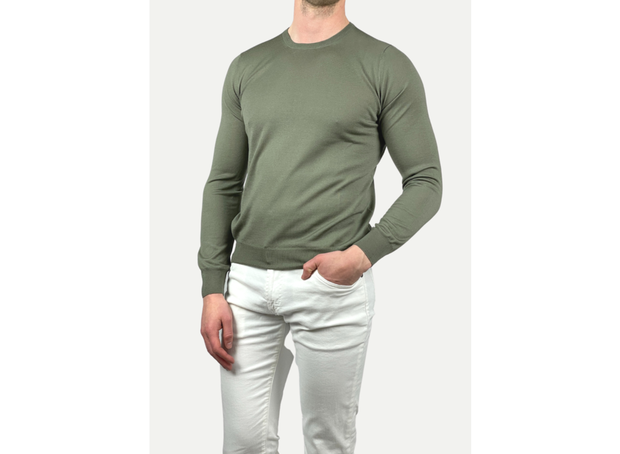 LES HOMMES D'AMSTERDAM - Virgin wool - O-neck -Green