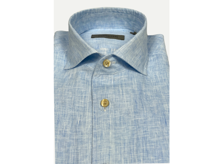 Corneliani - Washed linen shirt - Light blue