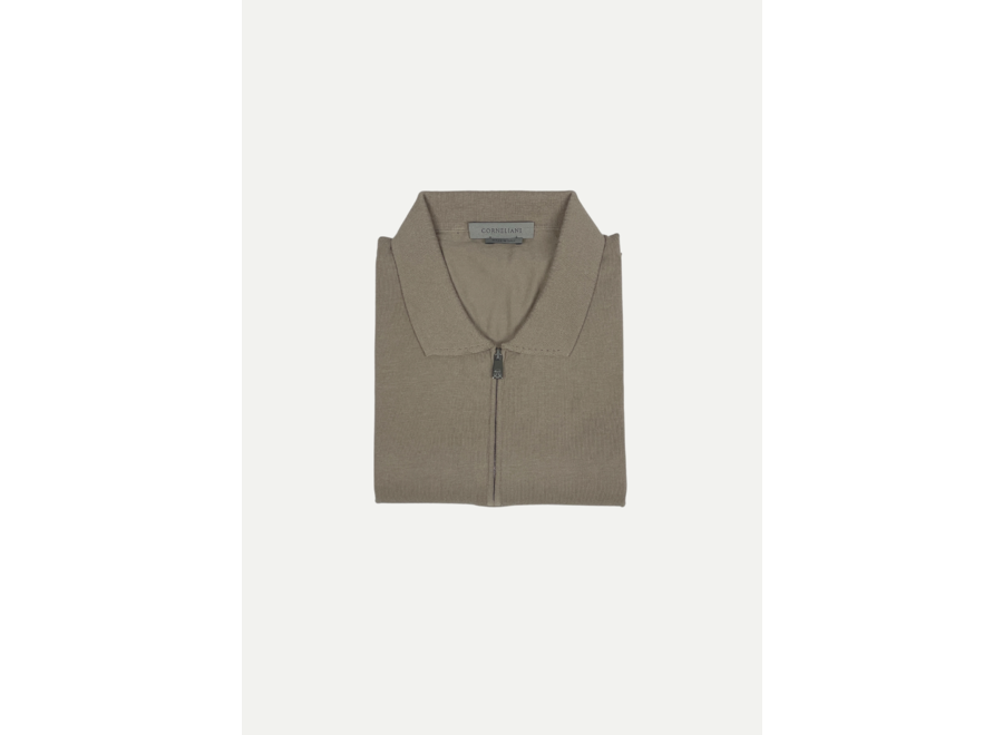 Corneliani - Half-zip polo shirt - Taupe