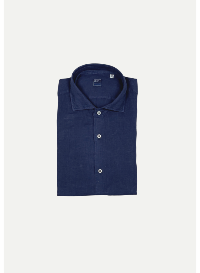 Fedeli - Linen shirt Nick - Blue