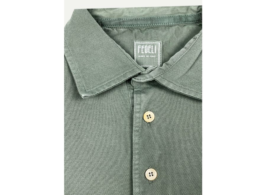 Fedeli - Polo short sleeve piqué North - Washed green