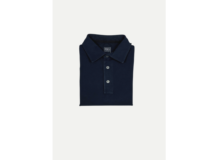 Fedeli - Polo short sleeve piqué North - Navy