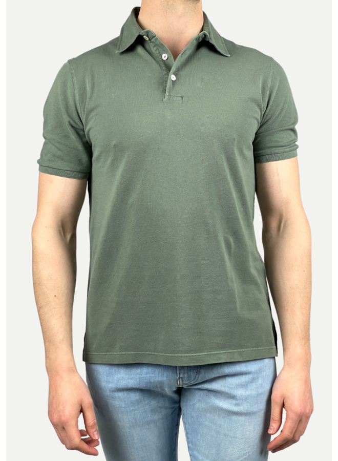 Fedeli - Polo short sleeve piqué North - Washed green