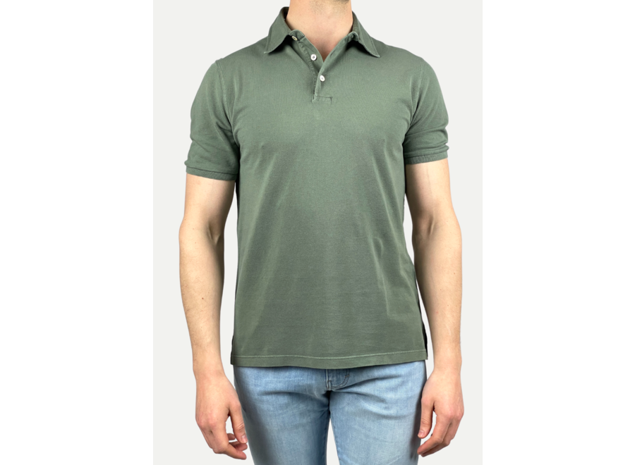 Fedeli - Polo short sleeve piqué North - Washed green